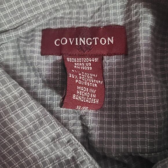 Covington xl button up gray textured short sleeve - Picture 2 of 5